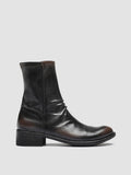 LISON 041 Caffe/Supernero - Brown Leather Ankle Boots Women Officine Creative - 1