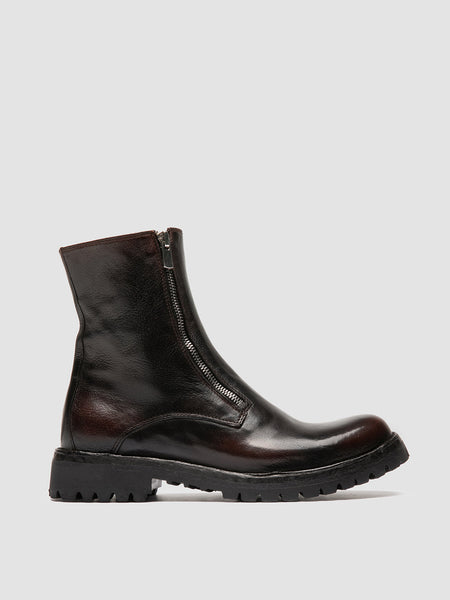 Womens Brown Leather Zipped Boots: LORAINE 026 – Officine Creative