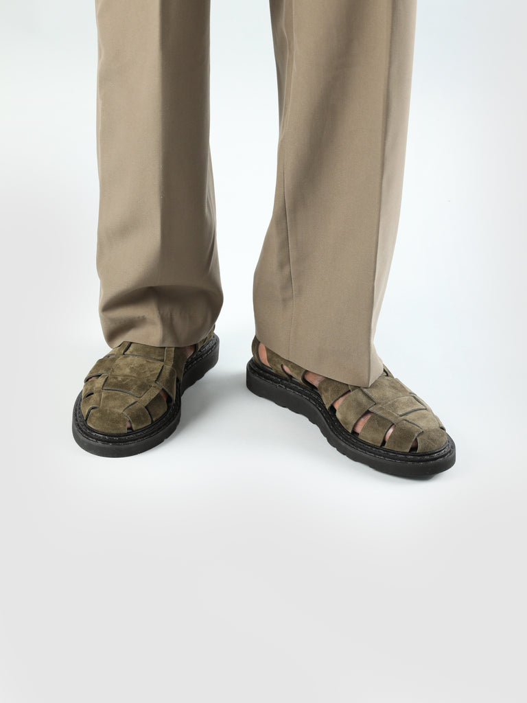 LYNDON 002 Bosco - Green Suede sandals Men Officine Creative - 6
