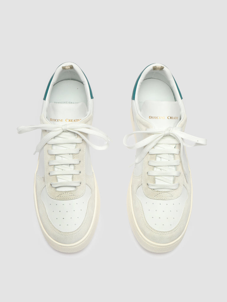 MOWER 008  Bianco/Bianco/Cactus - White Leather and Suede Sneakers Men Officine Creative - 2