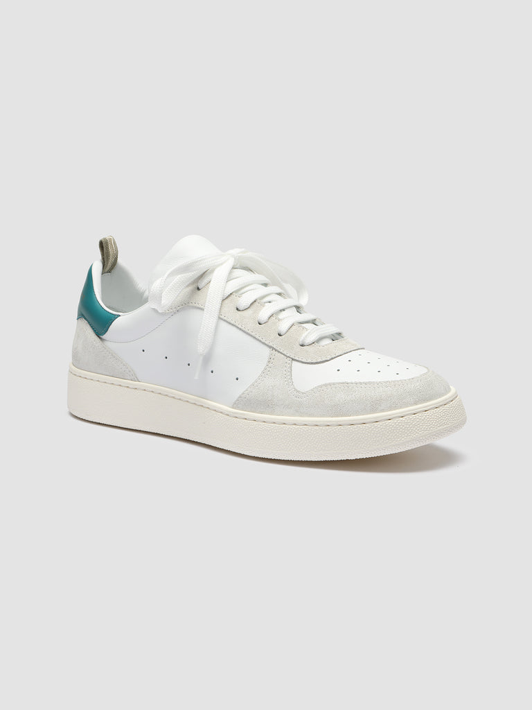 MOWER 008  Bianco/Bianco/Cactus - White Leather and Suede Sneakers Men Officine Creative - 3