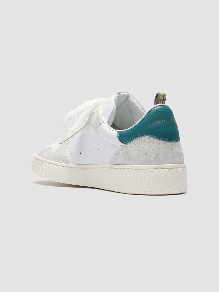 MOWER 008  Bianco/Bianco/Cactus - White Leather and Suede Sneakers Men Officine Creative - 4