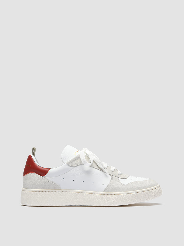 MOWER 008 Bianco/Bianco/Mesa - White Leather and Suede Sneakers