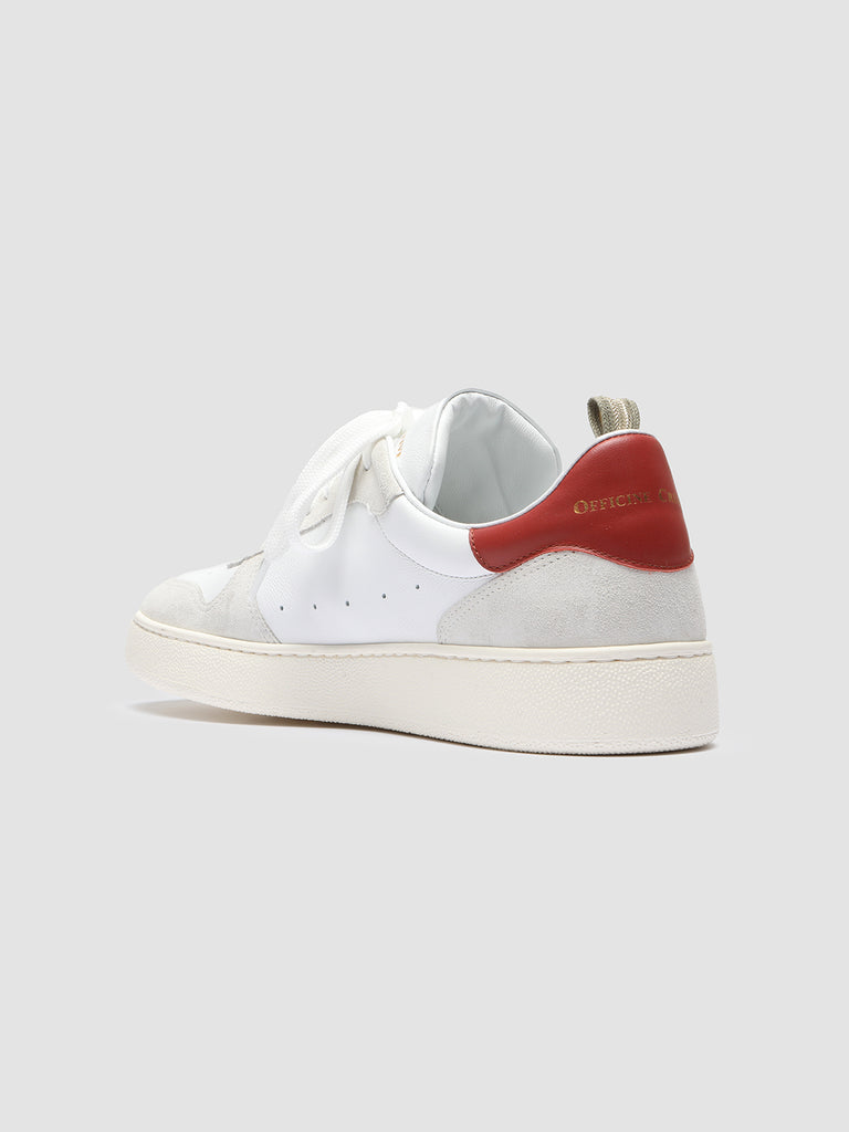 MOWER 008 Bianco/Bianco/Mesa - White Leather and Suede Sneakers Men Officine Creative - 4