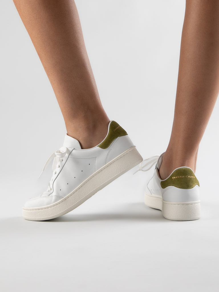 MOWER 109 Bianco/Pistacchio - White Leather Sneakers Women Officine Creative - 6