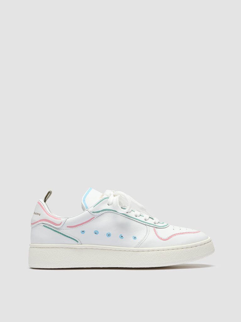 MOWER 110 Profile Pastel - White Leather Sneakers