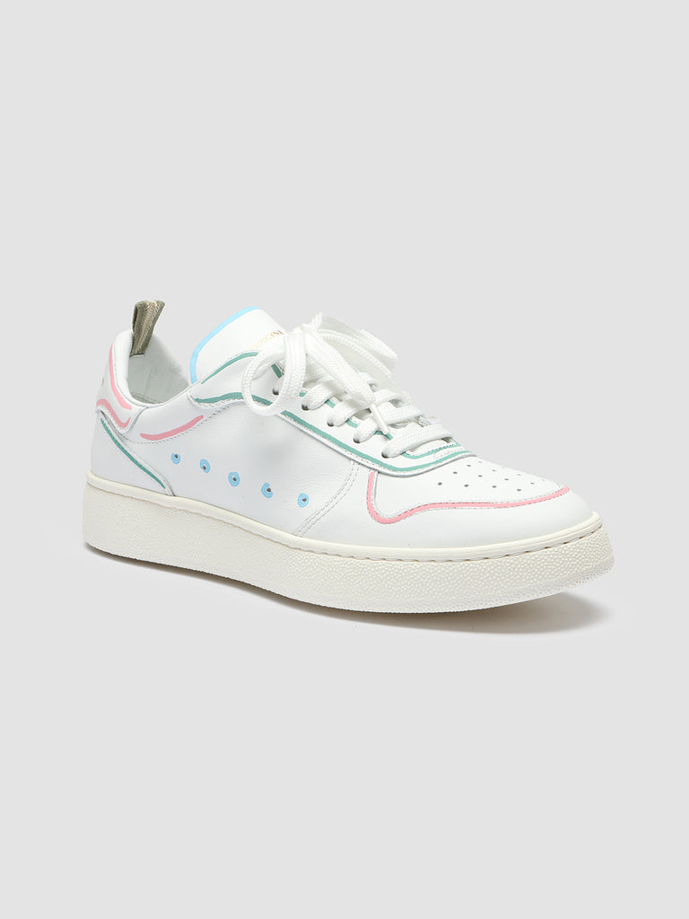MOWER 110 Profile Pastel - White Leather Sneakers Women Officine Creative - 3