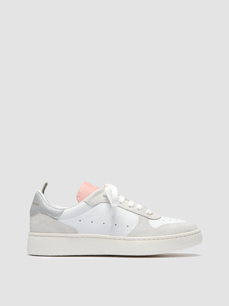 MOWER 110 Bianco/Breast/Glacier - White Leather and Suede Sneakers