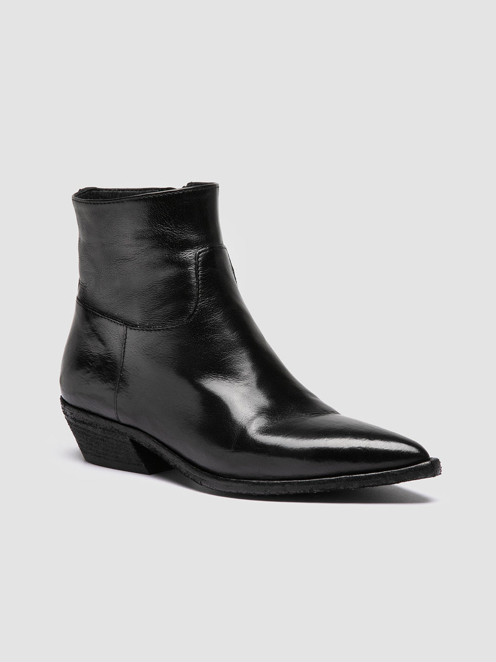 NOELIE DD 102 - Black Leather Zipped Boots Women Officine Creative -3