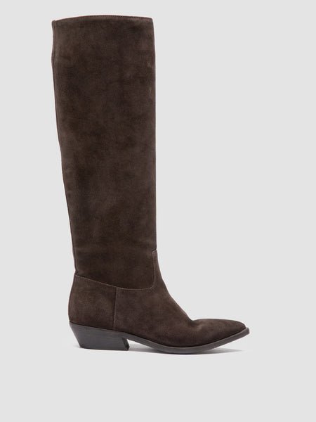 Womens Brown Suede Pull On Boots: NOELIE DD 104 – Officine Womens Brown Suede Pull On Boots: NOELIE DD 104 – Officine