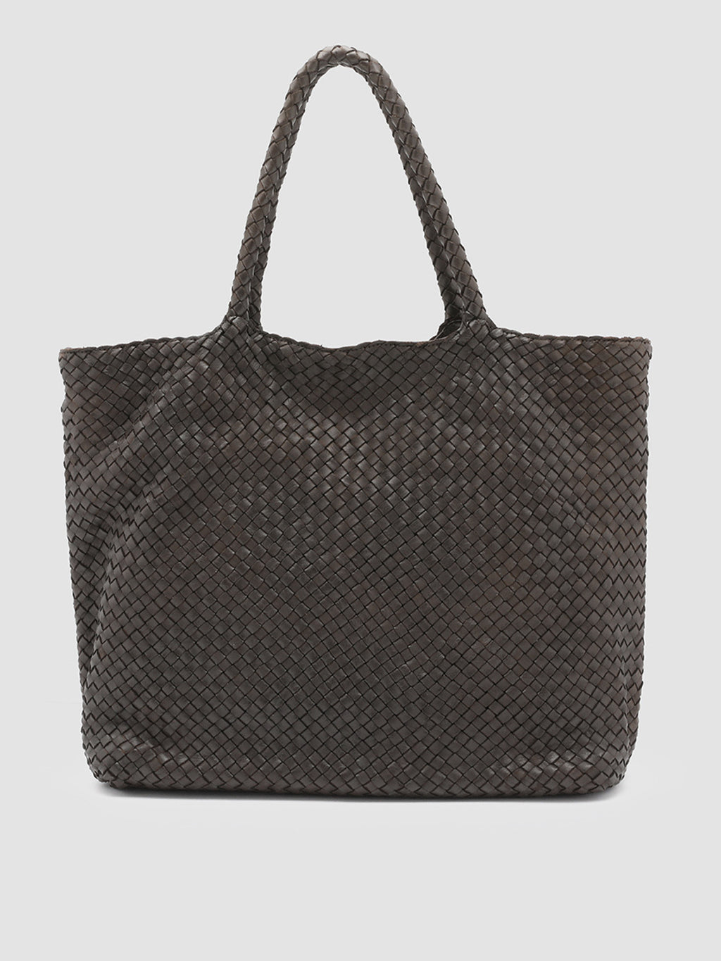 OC CLASS 35 Woven Testa di Moro - Brown Leather Tote Bag Officine Creative - 1