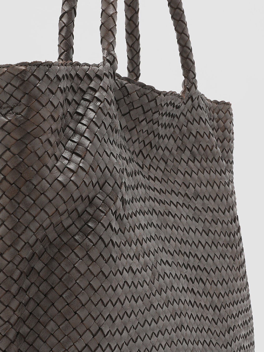 OC CLASS 35 Woven Testa di Moro - Brown Leather Tote Bag Officine Creative - 2