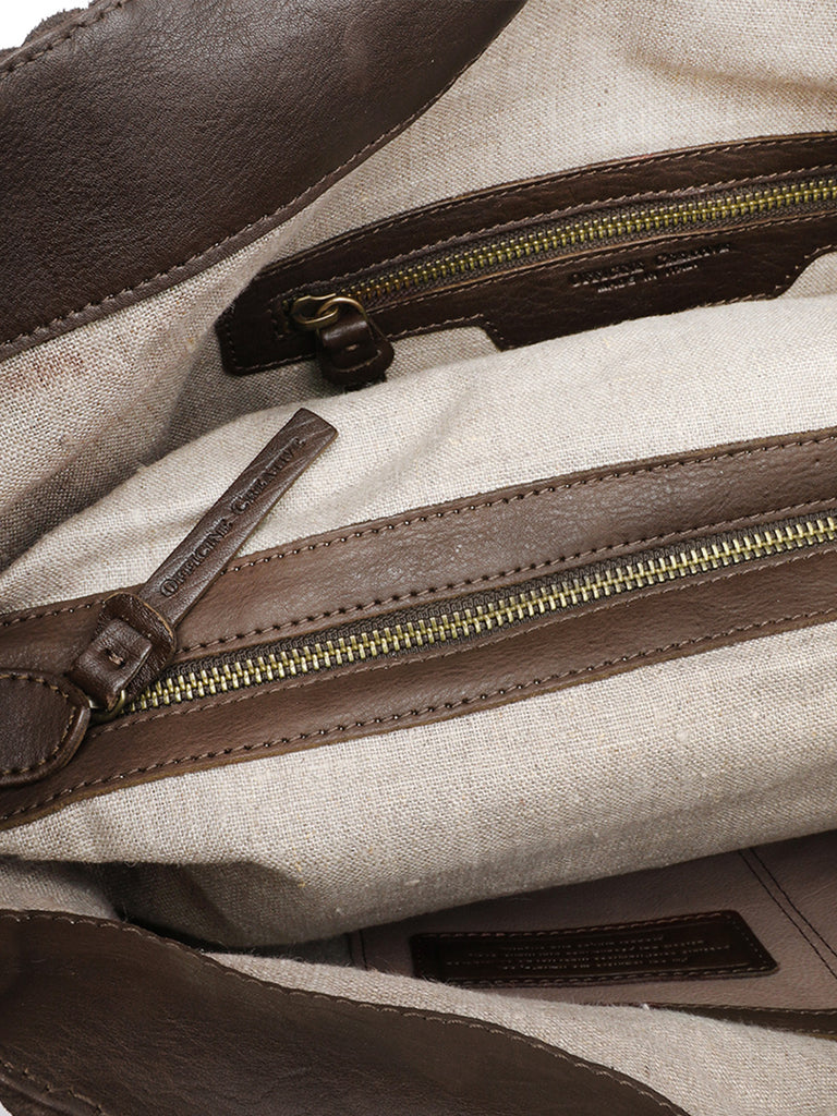 OC CLASS 35 Woven Testa di Moro - Brown Leather Tote Bag