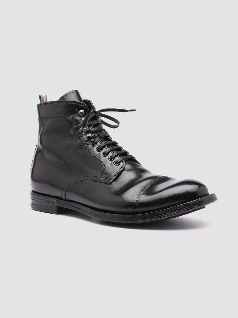 ANATOMIA 016 Nero - Black Leather Ankle Boots Men Officine Creative - 3