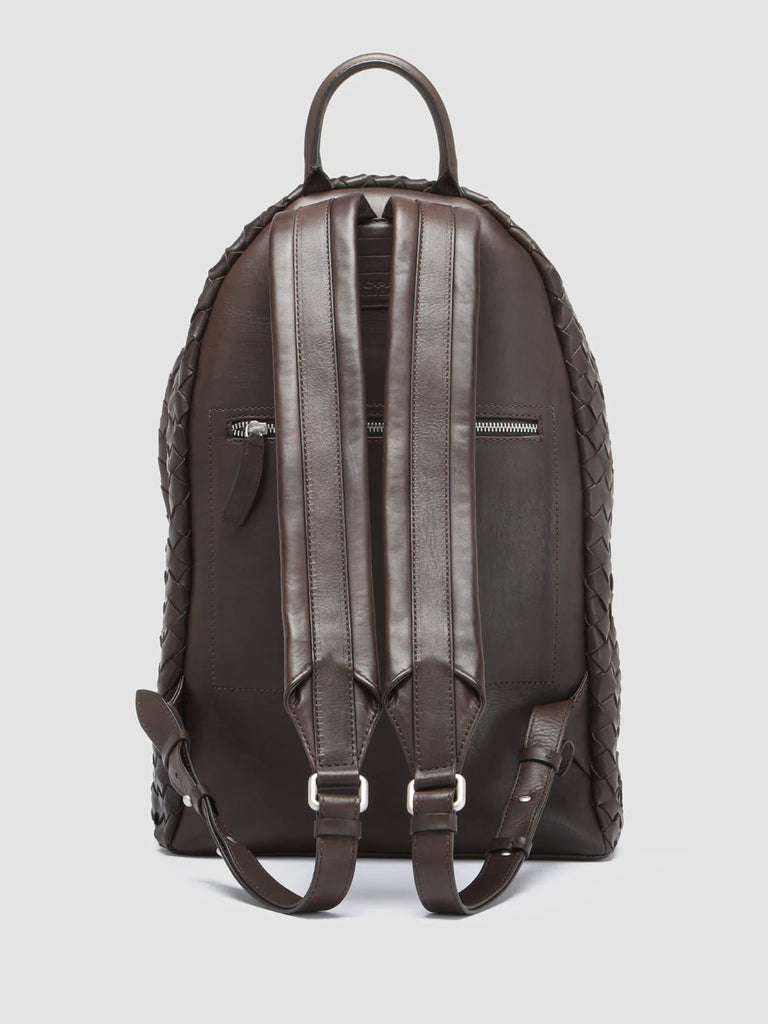 Mens Brown Leather backpack ARMOR 04 – Officine Creative USA
