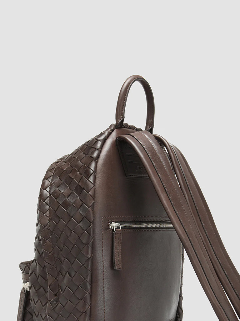 ARMOR 04 Coffee - Brown Leather backpack
