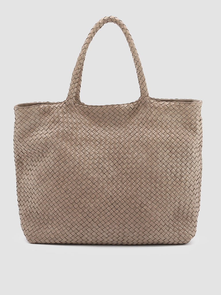 OC CLASS 35 Woven Noun - Taupe Leather Tote Bag Officine Creative - 1