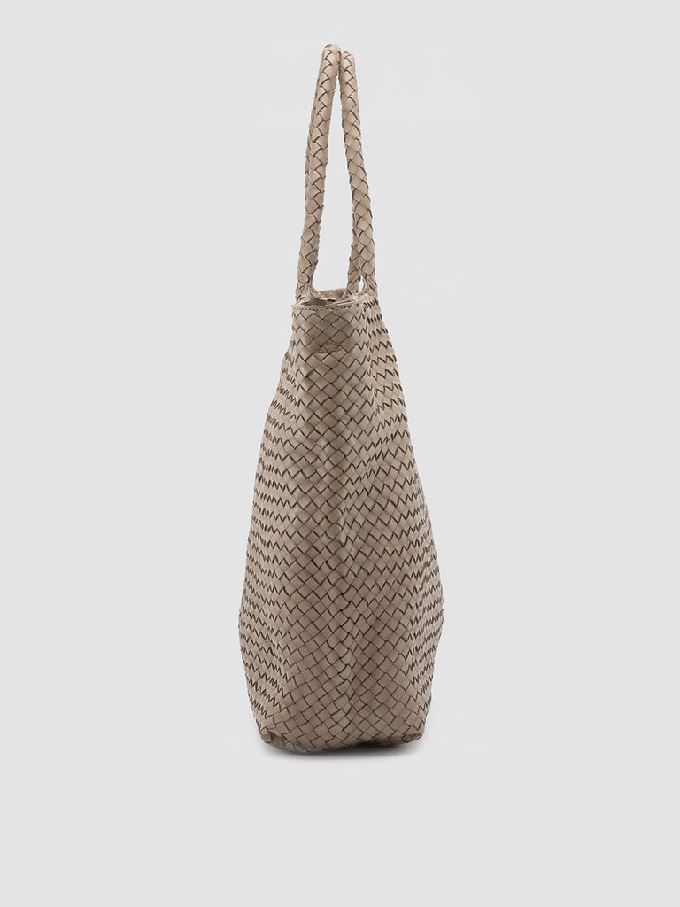 OC CLASS 35 Woven Noun - Taupe Leather Tote Bag Officine Creative - 3