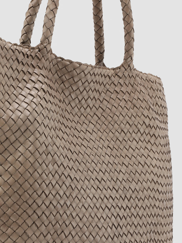 OC CLASS 35 Woven Noun - Taupe Leather Tote Bag Officine Creative - 2