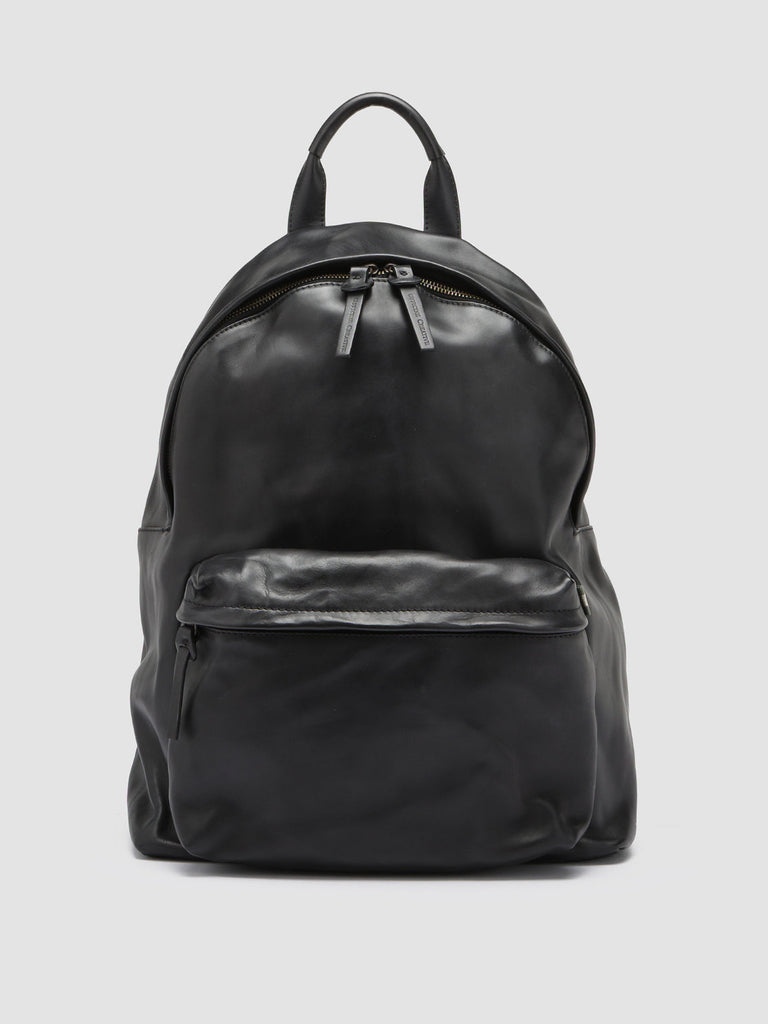 OC PACK Supernero - Black Leather Backpack
