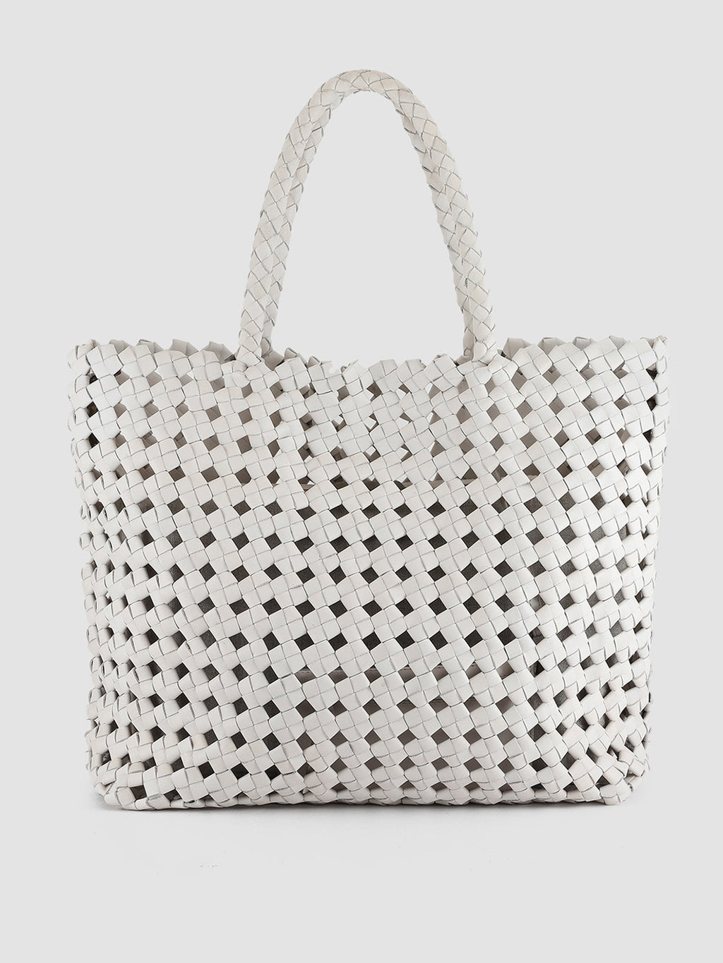 OC CLASS 35 Button Vapore - White Leather tote bag Officine Creative - 1