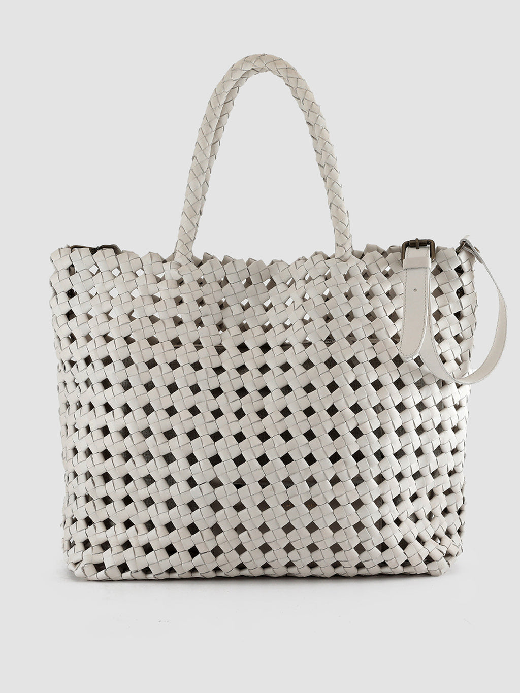 OC CLASS 35 Button Vapore - White Leather tote bag Officine Creative - 5