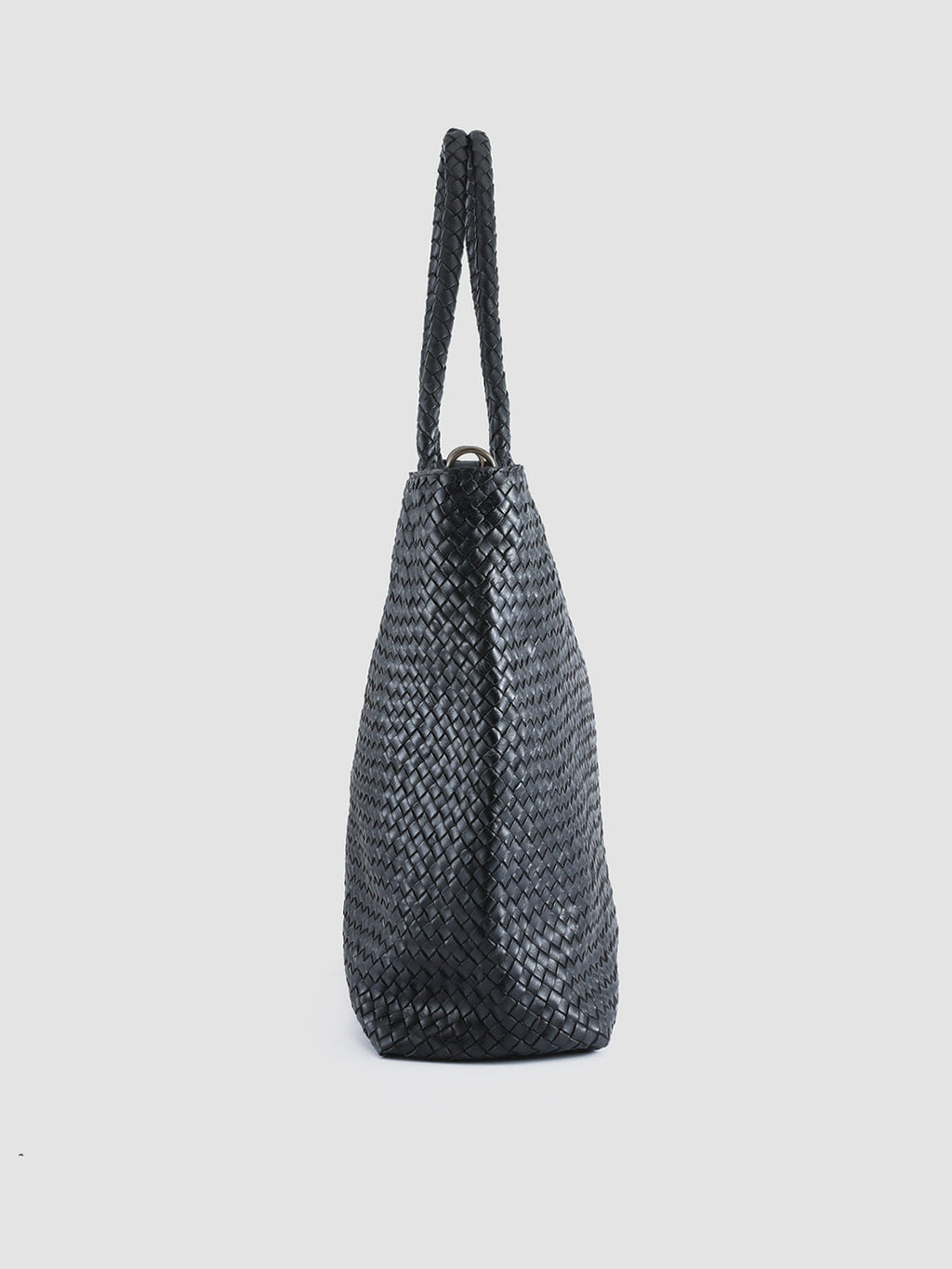 OC CLASS 35 Woven Nero - Black Leather Tote Bag Officine Creative - 3