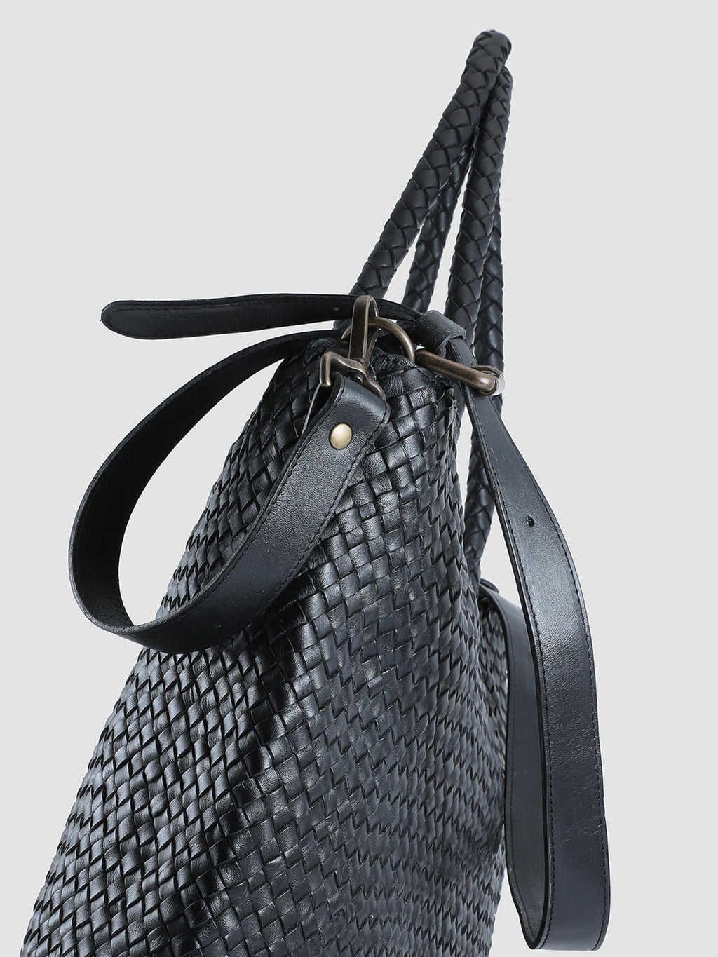 OC CLASS 35 Woven Nero - Black Leather Tote Bag Officine Creative - 2