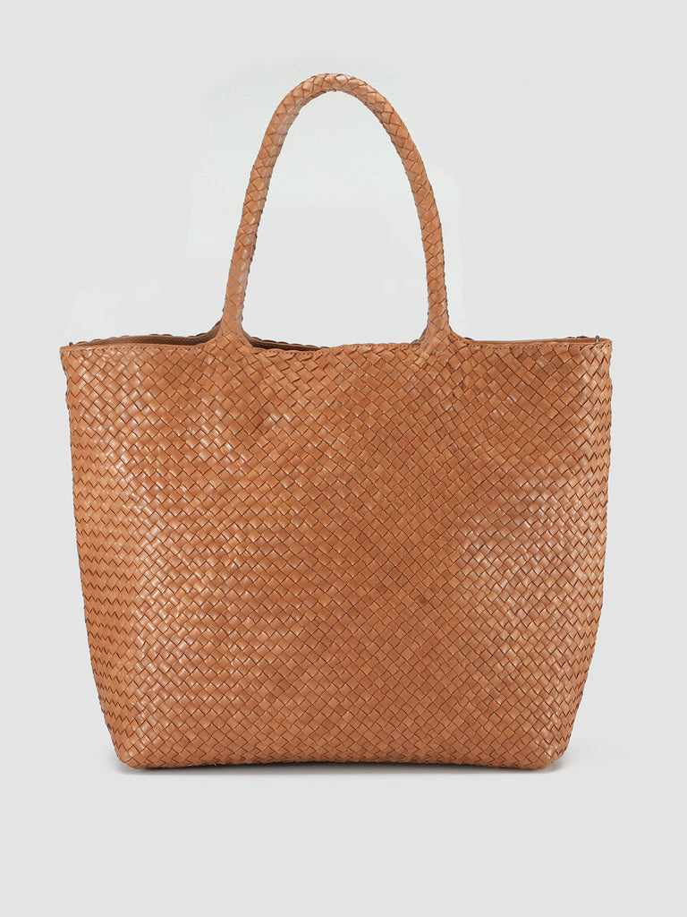 OC CLASS 35 Woven Rhum - Brown Leather Tote Bag