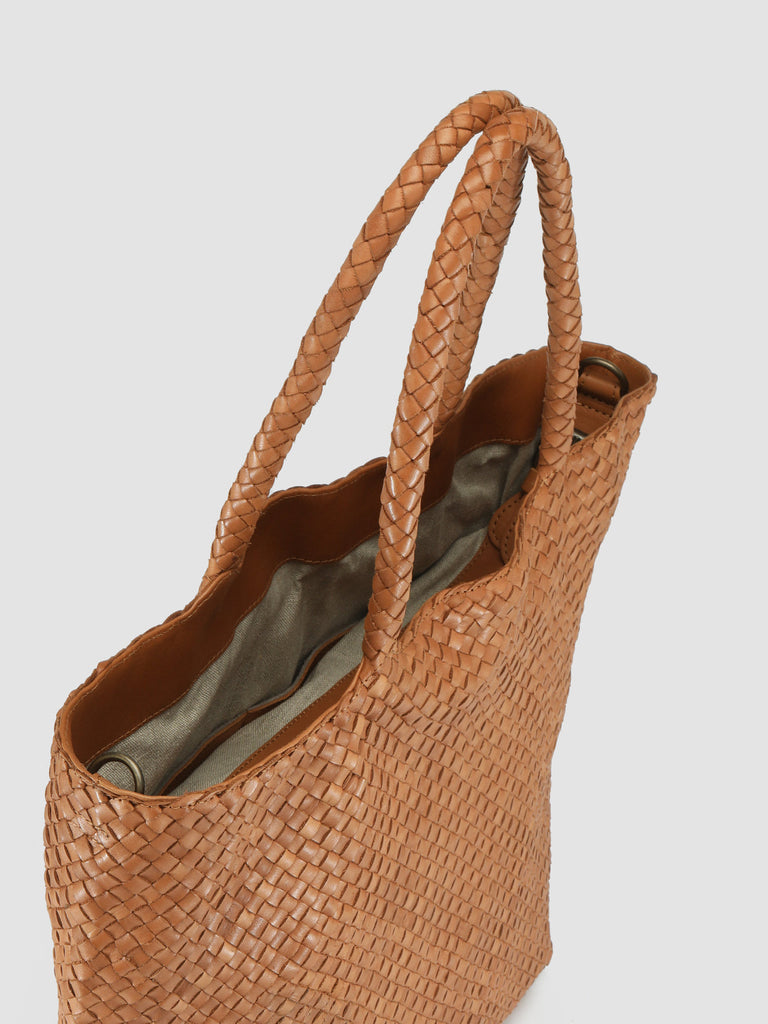 OC CLASS 35 Woven Rhum - Brown Leather Tote Bag
