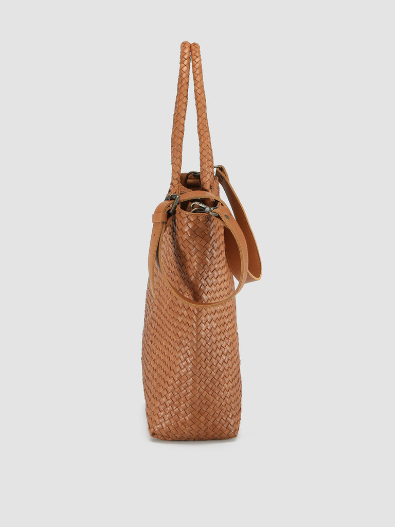 OC CLASS 35 Woven Rhum - Brown Leather Tote Bag Officine Creative - 3