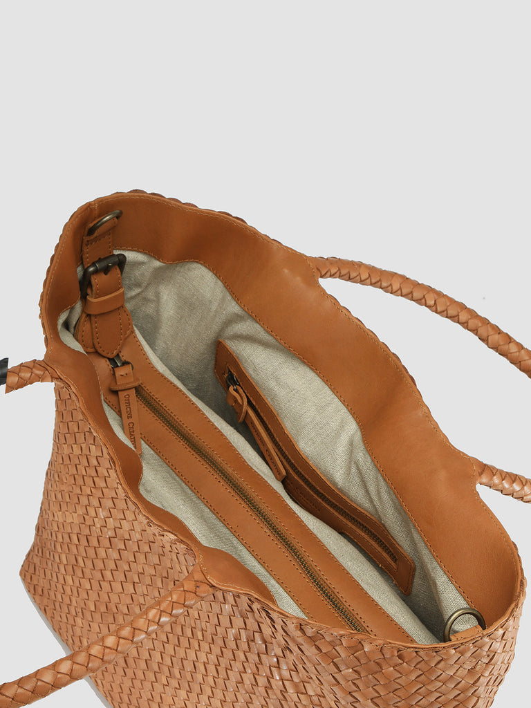 OC CLASS 35 Woven Rhum - Brown Leather Tote Bag Officine Creative - 6