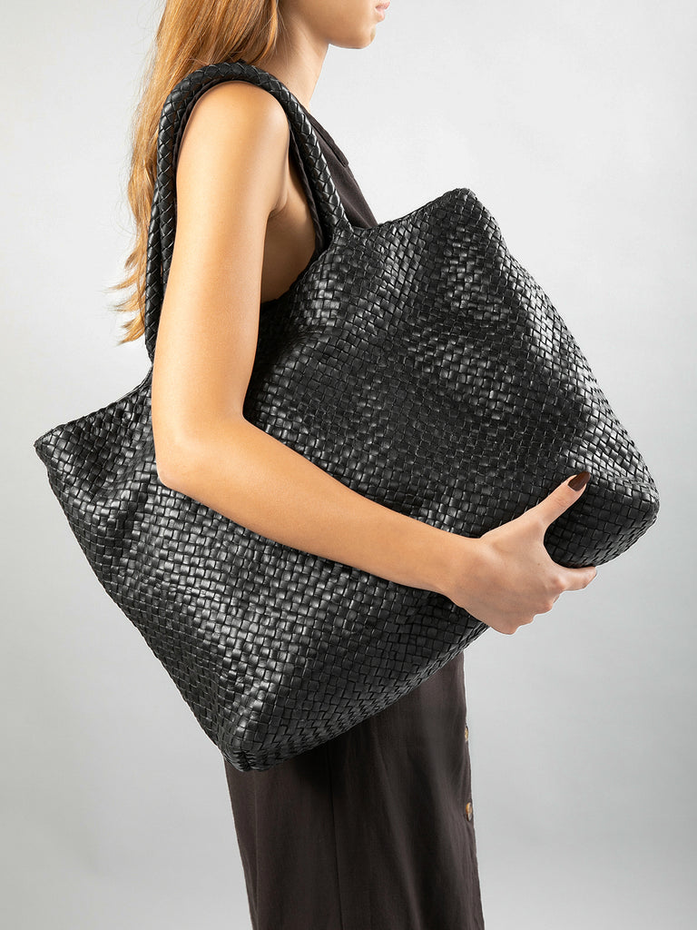 OC CLASS 35 Woven Noun - Taupe Leather Tote Bag Officine Creative - 5