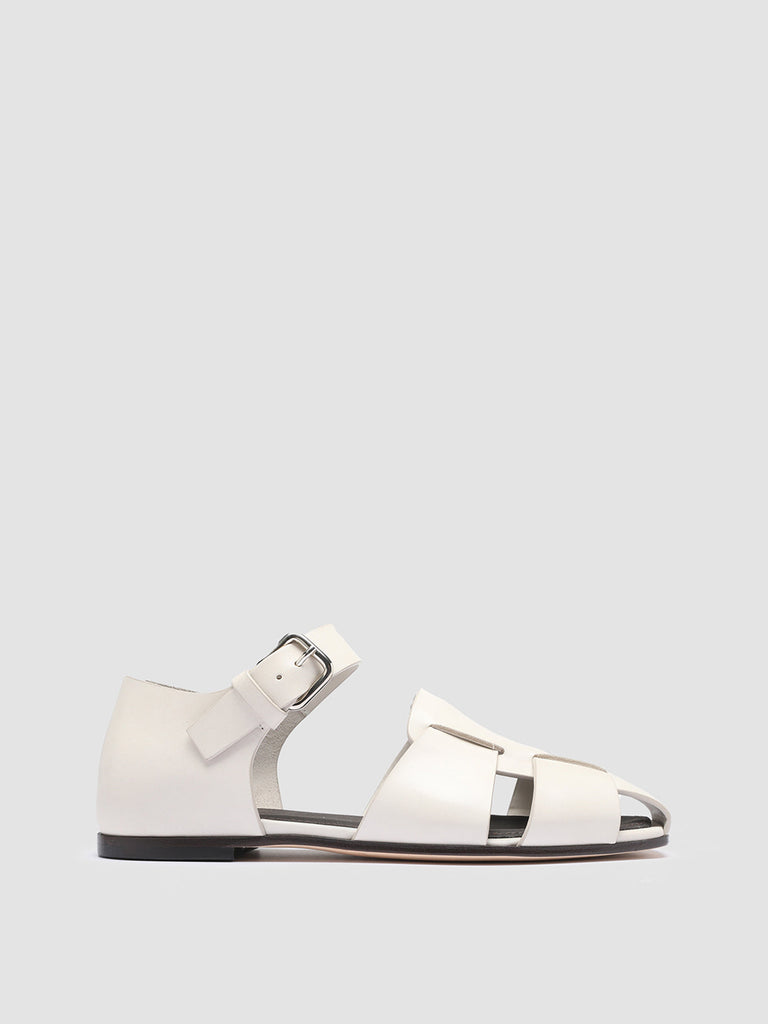 CUBA 003 Nebbia - White Leather sandals