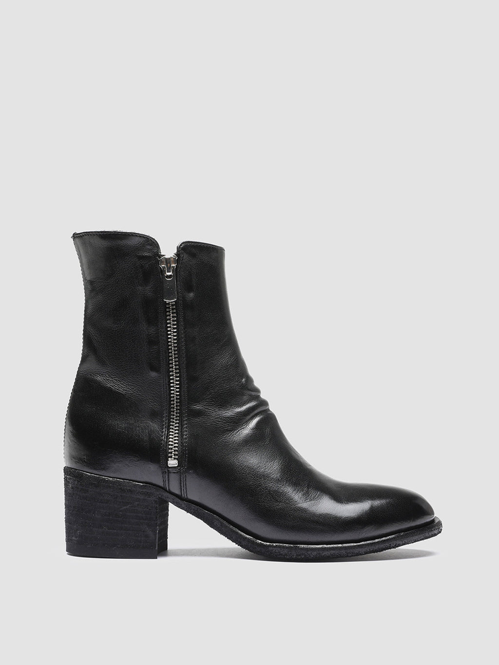 DENNER 103 Nero - Black Leather Ankle Boots Women Officine Creative - 1