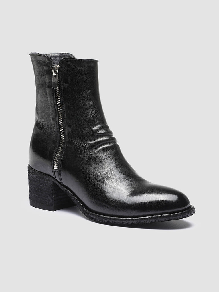 DENNER 103 Nero - Black Leather Ankle Boots Women Officine Creative - 3