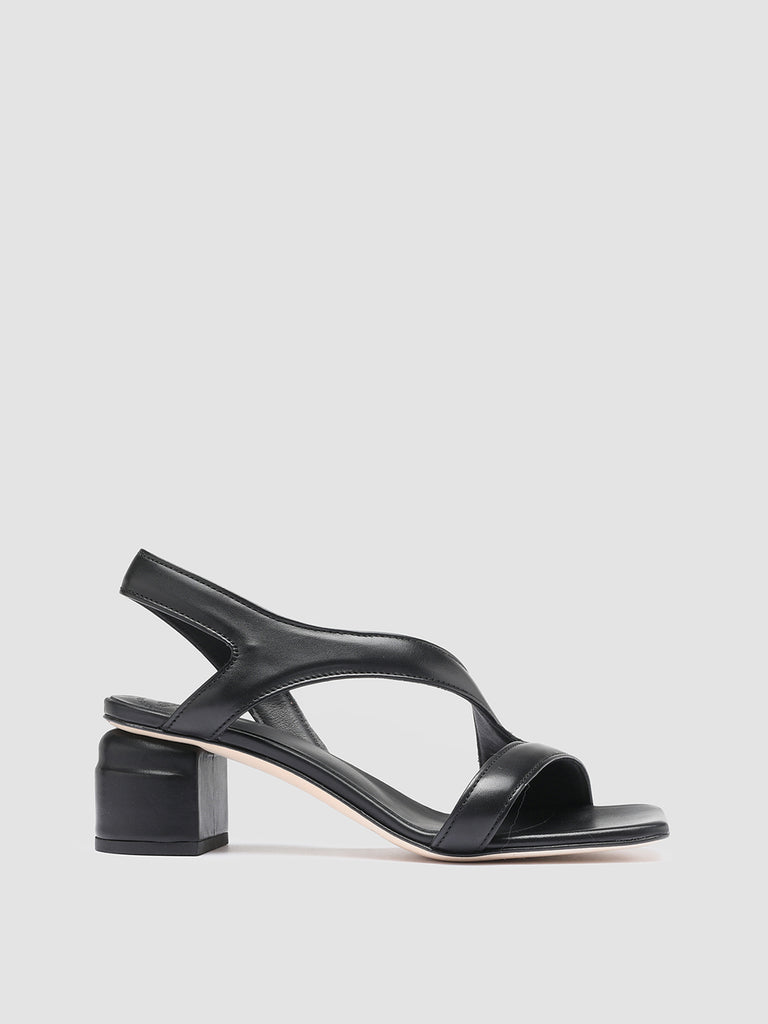 ELSIE 004 - Black Nappa Leather Sandals