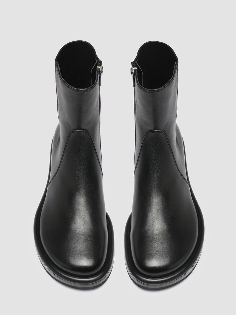 ERA 003 Nero - Black Leather Zip Boots