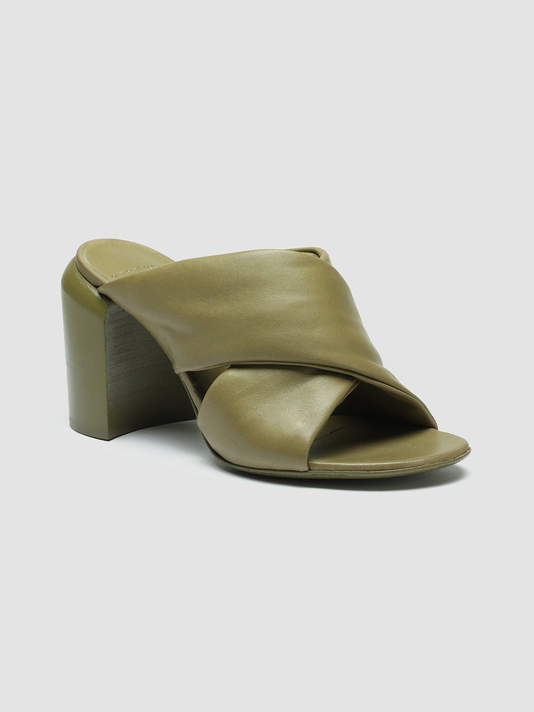 ESTHER 014 Fir Green - Green Leather Sandals Women Officine Creative - 3
