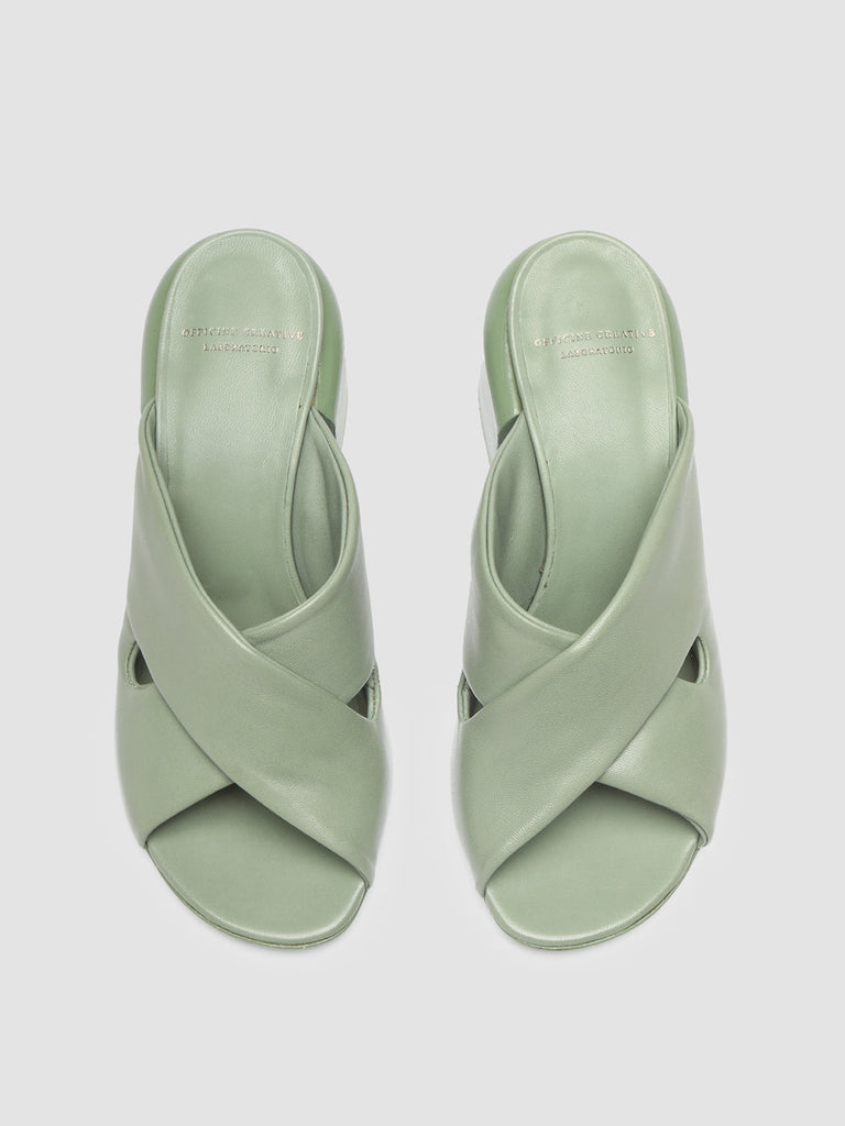 ETHEL 012 Jade - Green Leather Sandals