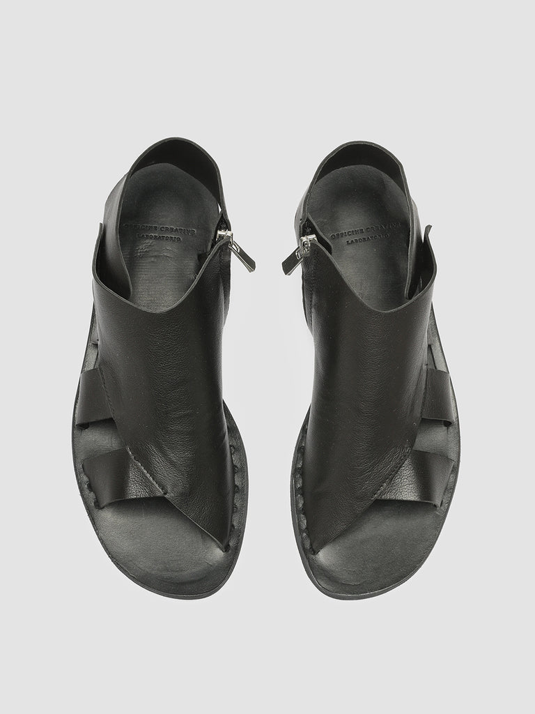 ITACA 044 Nero - Black Leather Sandals