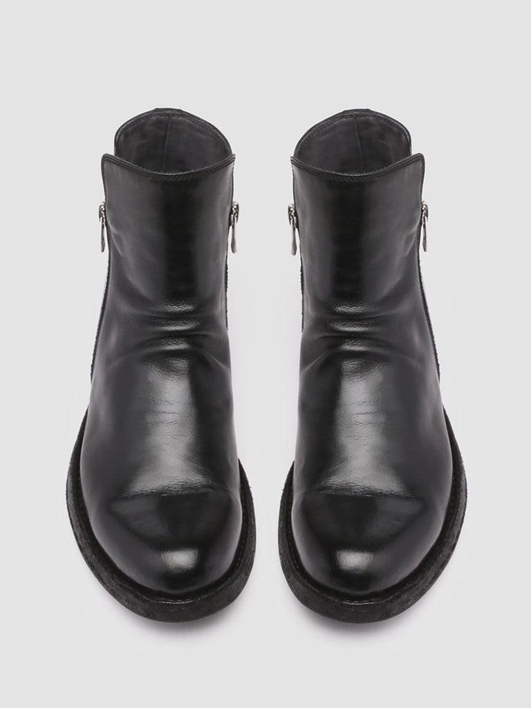 LEGRAND 200 - Black Zipped Leather Booties