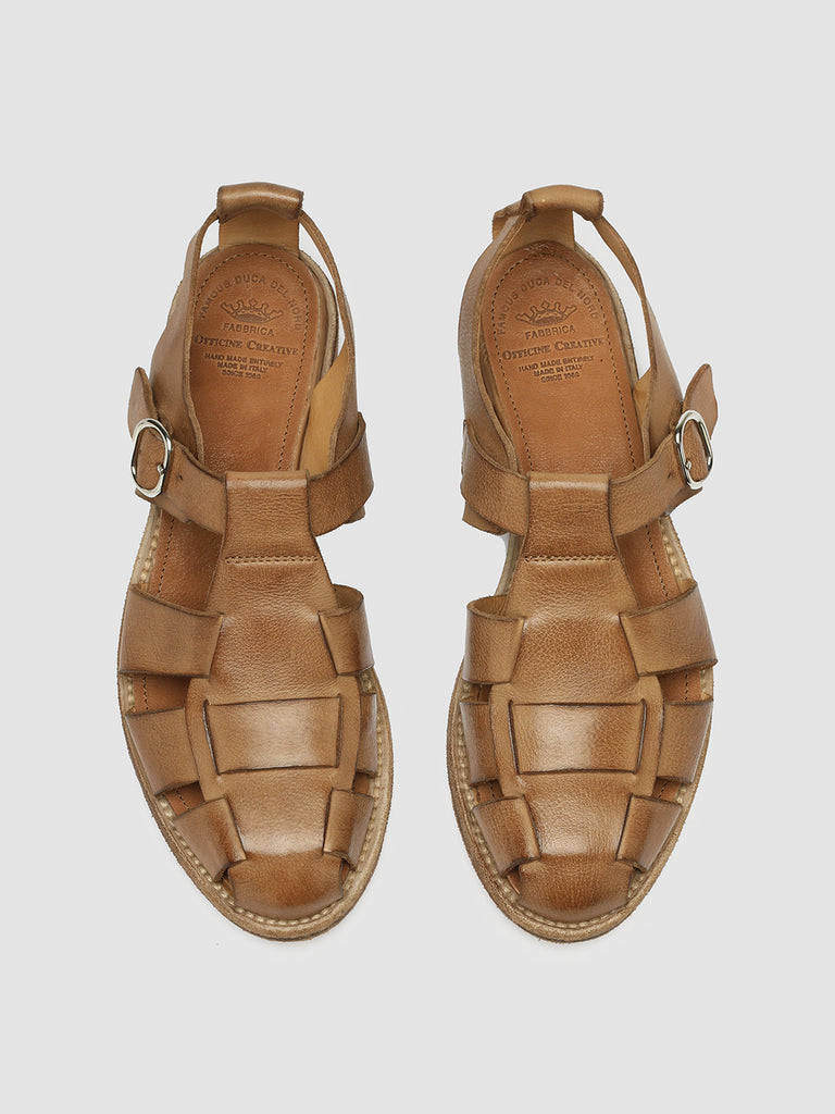 LEXIKON 536 Sughero - Brown Leather sandals Women Officine Creative - 2