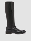LISON 035 - Black Stretch Leather Boots - 0
