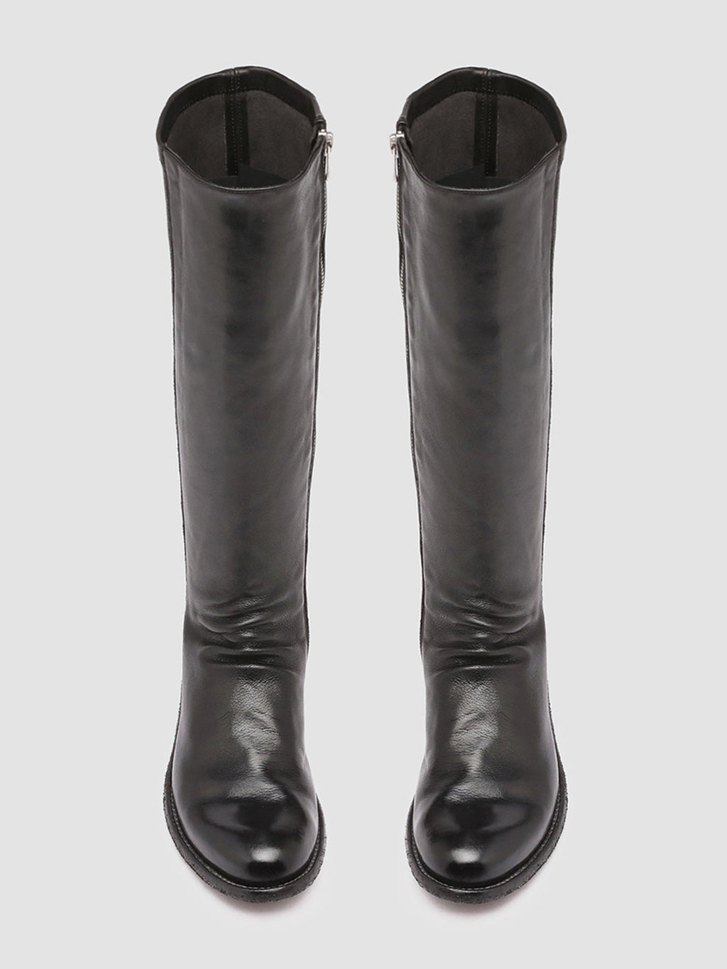 LISON 035 - Black Stretch Leather Boots - 1