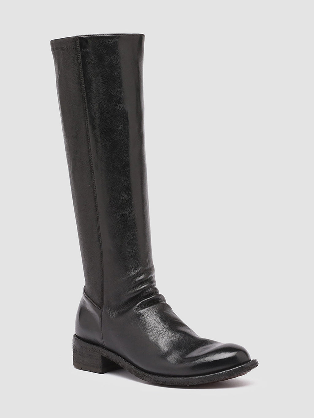 LISON 035 - Black Stretch Leather Boots - 2