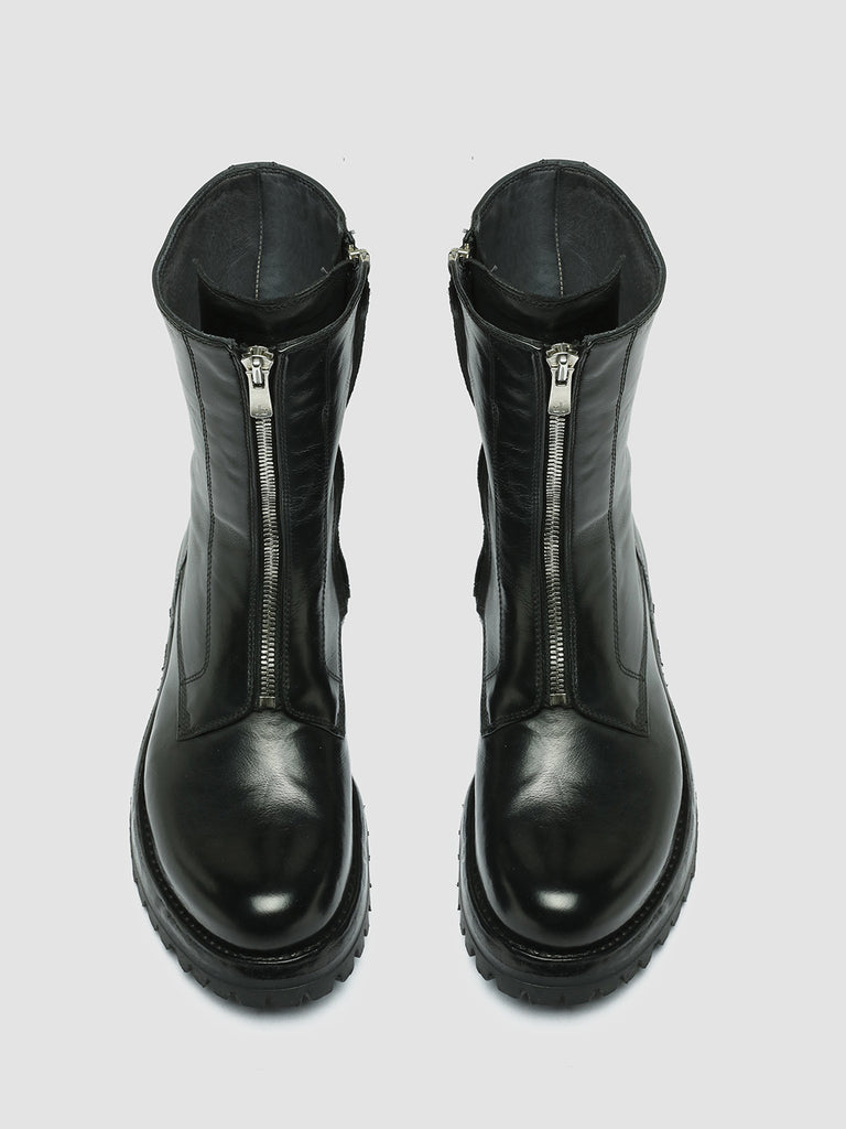 LORAINE 015 Nero - Black Leather Zip Boots