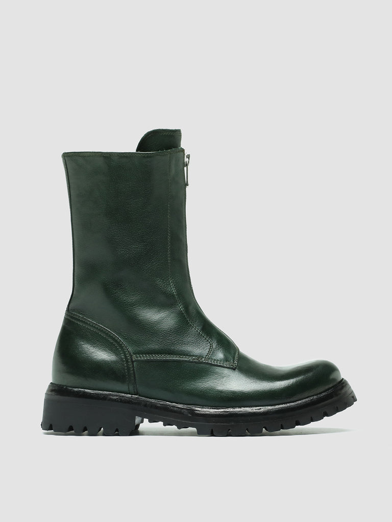 LORAINE 015 Bosco - Green Leather Zip Boots