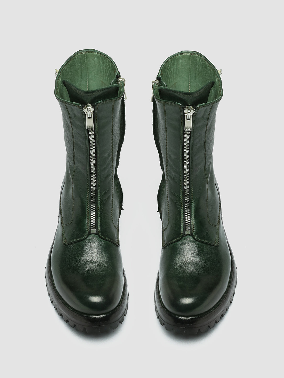 Womens Green Leather Boots LORAINE 015