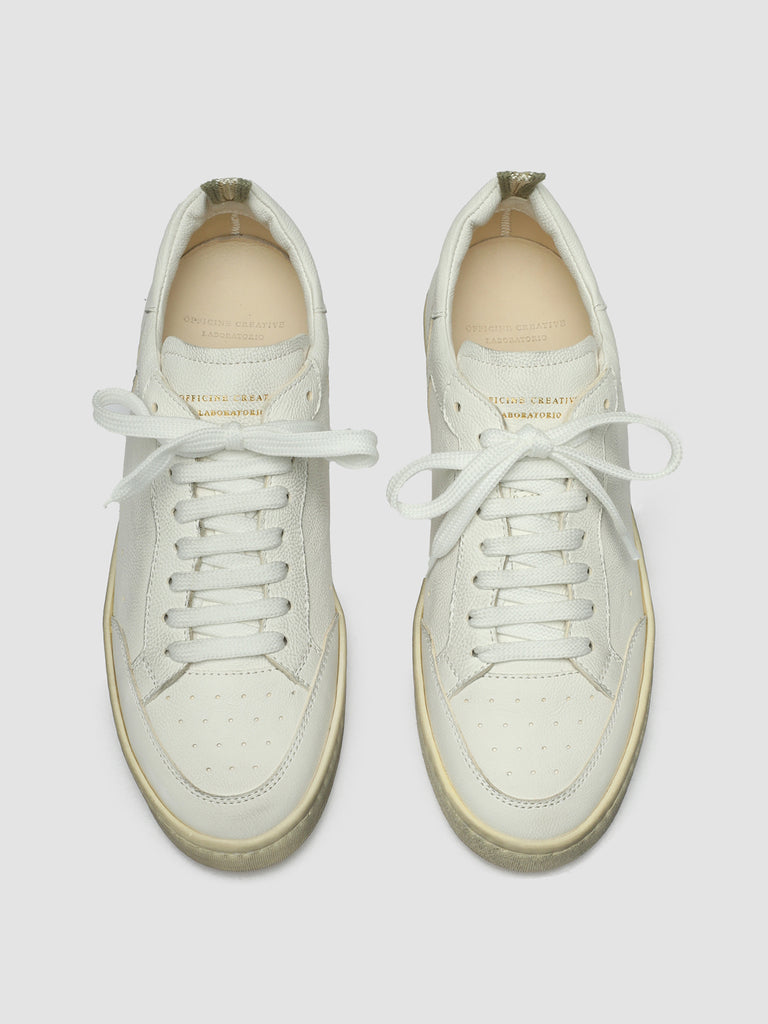 MAGIC 101 Optical White - White Leather Low Top Shoes